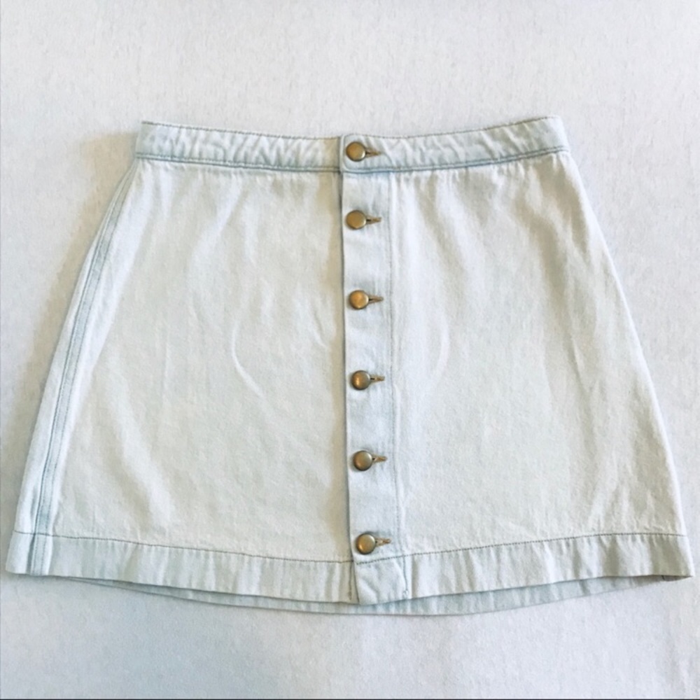 American Apparel | Button Front A-Line Mini Skirt